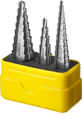 Набор сверл ступенчатых 3 шт, 3-20мм, STAYER29660-3-20-H3