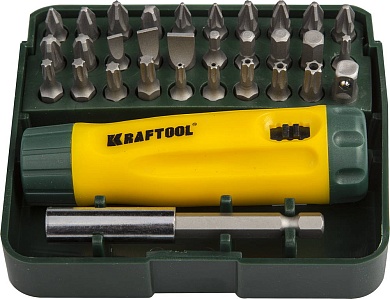 KRAFTOOL Kompakt-32 с насадками 32 предм., Реверсивная отвертка (26142-H32)26142-H32