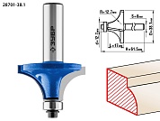 ЗУБР 38.1x17мм, радиус 12.7мм, фреза кромочная калевочная №128701-38.1