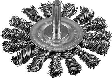 ЗУБР 75мм, жгутированная стальная проволока, 0.5 мм, Щетка дисковая для дрели, Профессионал (3522-075)3522-075_z02