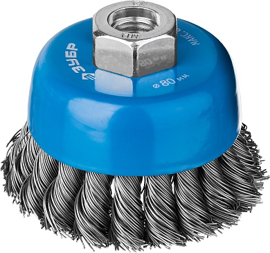 ЗУБР 80 мм, стальная проволока, 0.5 мм, Щетка чашечная, Профессионал (35275-080)35275-080_z02