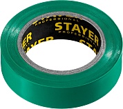 STAYER Protect-10 15 мм х 10 м зеленая не поддерживает горение, Изоляционная лента ПВХ, PROFESSIONAL (12291-G)12291-G