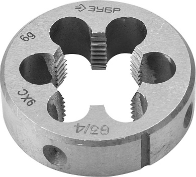 ЗУБР G 1/2″, сталь 9ХС, Плашка круглая ручная (4-28032-1/2)4-28032-1/2