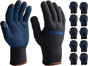 ЗУБР трикотажные, покрытие ПВХ (точка), 10 пар, размер L-XL, утеплённые перчатки (11462-H10)11462-H10