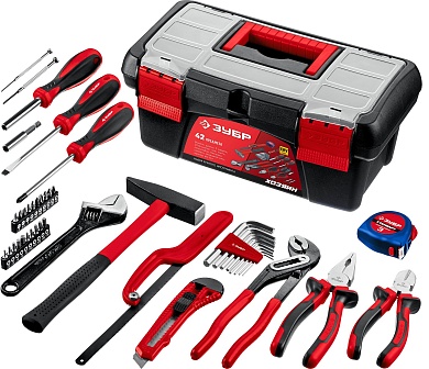 ЗУБР Хозяин-42 42 предм., Универсальный набор инструмента для дома, МАСТЕР (22105)22105