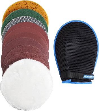 ЗУБР 11шт., Набор для ручной шлифовки и полировки (3592-180-H11)3592-180-H11