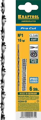 KRAFTOOL Pro Cut 130 мм, 6 шт, Спиральные полотна для лобзика (15344-01)15344-01