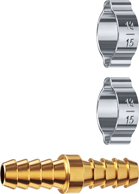 ЗУБР ″елочка″-″елочка″, 10 мм с обжимными хомутами, Штуцер соединительный, Профессионал (64925-10)64925-10