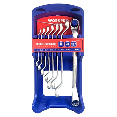 Ключи накидные двусторонние набор 8шт (6-22мм) WP202509 WORKPROWP202509