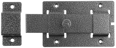 ЗД-02 для дверей, 75х115 мм, усиленная, плоский засов, цвет серебро, накладная задвижка (37776-2)37776-2