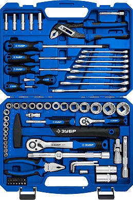 ЗУБР Универсал-76, 76 предм. (1/2″+ 1/4″), Универсальный набор инструмента, Профессионал (27670-H76)27670-H76