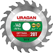 URAGAN Optima 140х20/16мм 20Т, диск пильный по дереву36801-140-20-20_z01