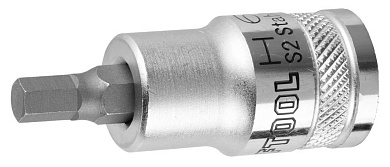 Торцовая бита-головка KRAFTOOL ″INDUSTRIE QUALITAT″, материал S2, HEX, сатинированная, 1/2″, H627908-06_z01