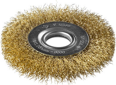 ЗУБР 100 мм, витая стальная латунированная проволока, 0.3 мм, Щетка дисковая, Профессионал (35187-100)35187-100_z01