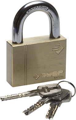 ЗУБР 60 мм, латунный корпус, навесной замок (37299-60)37299-60