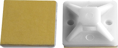 ЗУБР ПХС 20 x 20 мм, самоклеющаяся площадка под хомут-стяжку белая, нейлон, 100 шт (30915-20)30915-20