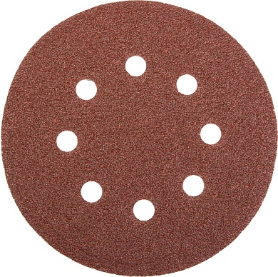Круг шлифовальный универсальный STAYER ″MASTER″ из абразивной бумаги на велкро основе, 8 отверстий, Р60, 125мм, 5шт35452-125-060