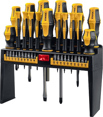 STAYER Hercules-Pro-37 37 предм., Набор отверток с насадками (25312-H37)25312-H37