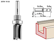 ЗУБР 19x26мм, хвостовик 8мм, фреза пазовая прямая с верхним подшипником28781-19-26