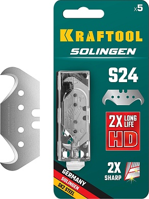KRAFTOOL Solingen S24 5 шт, Крюковидные лезвия (09643-S5)09643-S5_z02