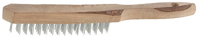 ТЕВТОН 6 рядов, деревянная рукоятка, стальная, Щетка проволочная (3503-6)3503-6