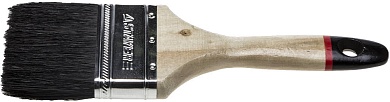 STAYER UNIVERSAL-EURO 75 мм, 3″ чёрная натуральная щетина, деревянная ручка, Плоская кисть (01022-075)01022-075