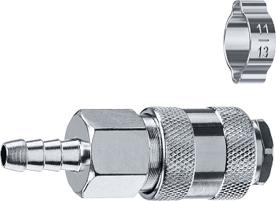 ЗУБР штуцер ″елочка″, 8 мм - рапид муфта, Переходник с обжимным хомутом, Профессионал (64917-08)64917-08