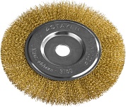 STAYER 200 мм, витая латунированная стальная проволока, 0.3 мм, Щетка дисковая, PROFESSIONAL (35122-200)35122-200