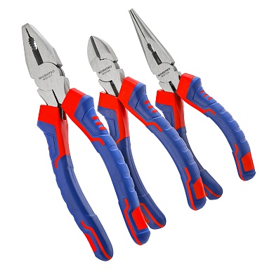 Губцевый инструмент (набор 3 предмета 6"+6"+8") проф WP201007 WORKPROWP201007