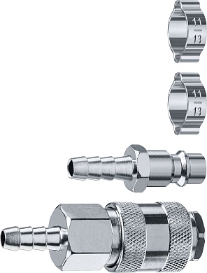 ЗУБР (штуцер ″елочка″, 8 мм - рапид муфта) + (рапид штуцер-штуцер ″елочка″, 8 мм) + (обжимные хомуты 2 шт), Набор, Профессионал (64920-08-H)64920-08-H