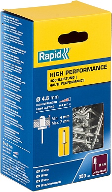 RAPID R:High-performance-rivet 4.8х10 мм, 350 шт, Алюминиевая высокопроизводительная заклепка (5001435)5001435