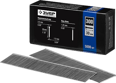 ЗУБР тип 18GA (47 / 300 / F) 30 мм, 5000 шт, гвозди для нейлера (31830-30)31830-30