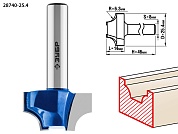 ЗУБР 25.4x14мм, радиус 6.3мм, фреза пазовая фасонная №128740-25.4