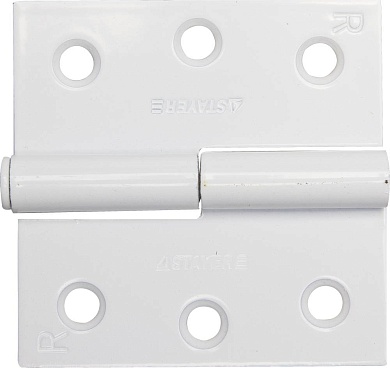 STAYER 75x75x2.4 мм, разъемная, правая, цвет белый цинк, карточная петля (37613-75-2R)37613-75-2R