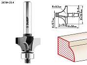 ЗУБР 25.4x13мм, радиус 6.3мм, фреза кромочная калевочная №128784-25.4