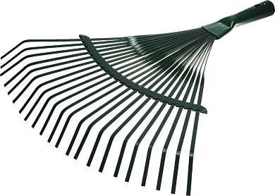 GRINDA GR-41, 22 плоских зубца, размеры 410 х 40 х 400 мм, стальная рабочая часть, без черенка, веерные грабли (421877)421877