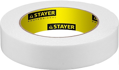 STAYER 25 мм, 5 м белая, на вспененной основе, Двухсторонняя клейкая лента, PROFESSIONAL (12231-25-05)12231-25-05