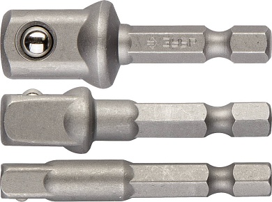 ЗУБР 3 шт, Набор адаптеров для торцовых головок (26756-H3)26756-H3