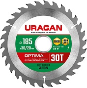 URAGAN Optima 185х30/20мм 30Т, диск пильный по дереву36801-185-30-30_z01