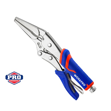 Клещи фиксирующие с длинными носами 230мм проф WP231076 WORKPROWP231076