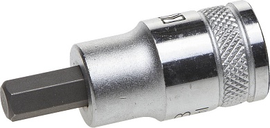 Торцовая бита-головка KRAFTOOL ″INDUSTRIE QUALITAT″, материал S2, HEX, сатинированная, 1/2″, H827908-08_z01