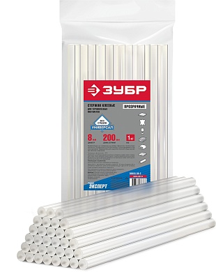 ЗУБР 33 шт, 7х200 мм, Сверхпрочные клеевые стержни (06855-08-2)06855-08-2