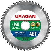 URAGAN Expert 140х20/16мм 48Т, диск пильный по дереву36802-140-20-48_z01