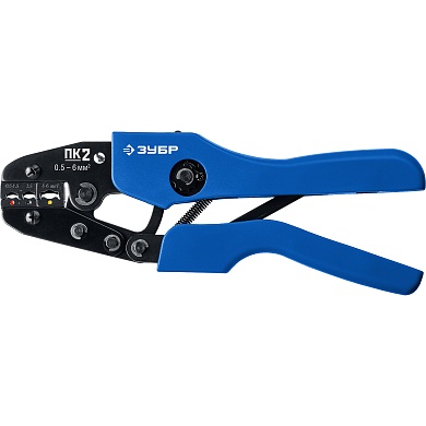 ЗУБР ПК-2 0.5-6мм2, Пресс-клещи для изолированных наконечников и соединительных муфт, Профессионал(45456-2)45456-2