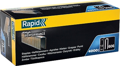 RAPID узкие тип 606 12 мм, 4000 шт, Супертвердые закаленные скобы (11895002)11895002