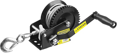 STAYER MAXPull, 0.7т, 8 м, Ручная барабанная тросовая лебедка (43112-0.7)43112-0.7