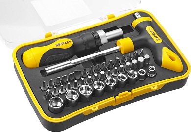STAYER T-Compact-43 43 предм., Реверсивная отвертка с насадками (25084-H43)25084-H43