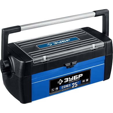 ЗУБР СОЮЗ-25, 640 x 250 x 240 мм, (25″), Металлический ящик для инструментов, Профессионал (38151-25)38151-25_z01