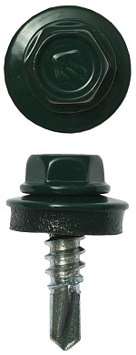 ЗУБР СКМ 6005 19 х 5.5 мм, зел. насыщ., кровельный саморез, 2500 шт (4-300310-55-019-6005)4-300310-55-019-6005