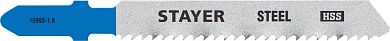 STAYER T118B, T-хвост., HSS сталь, по металлу толщ. 2-6мм, шаг зуба 2мм, (12TPI), раб. длина 50мм, 2шт, Полотна для лобзика, Professional (15993-1.8)15993-1.8_z02